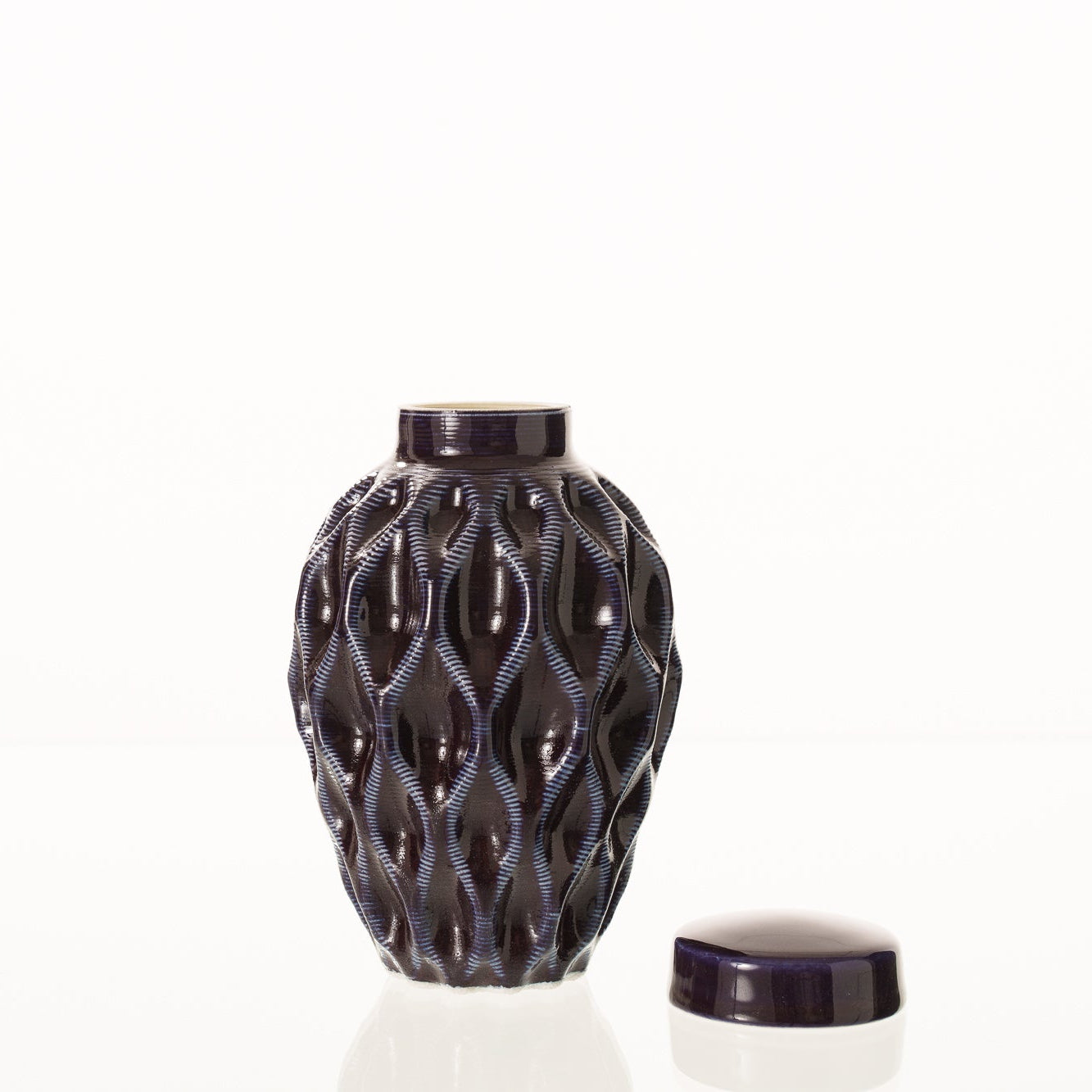 Cremation Urn "Echo" - 3D Printed Ceramic Urn | Violet | Keepsake