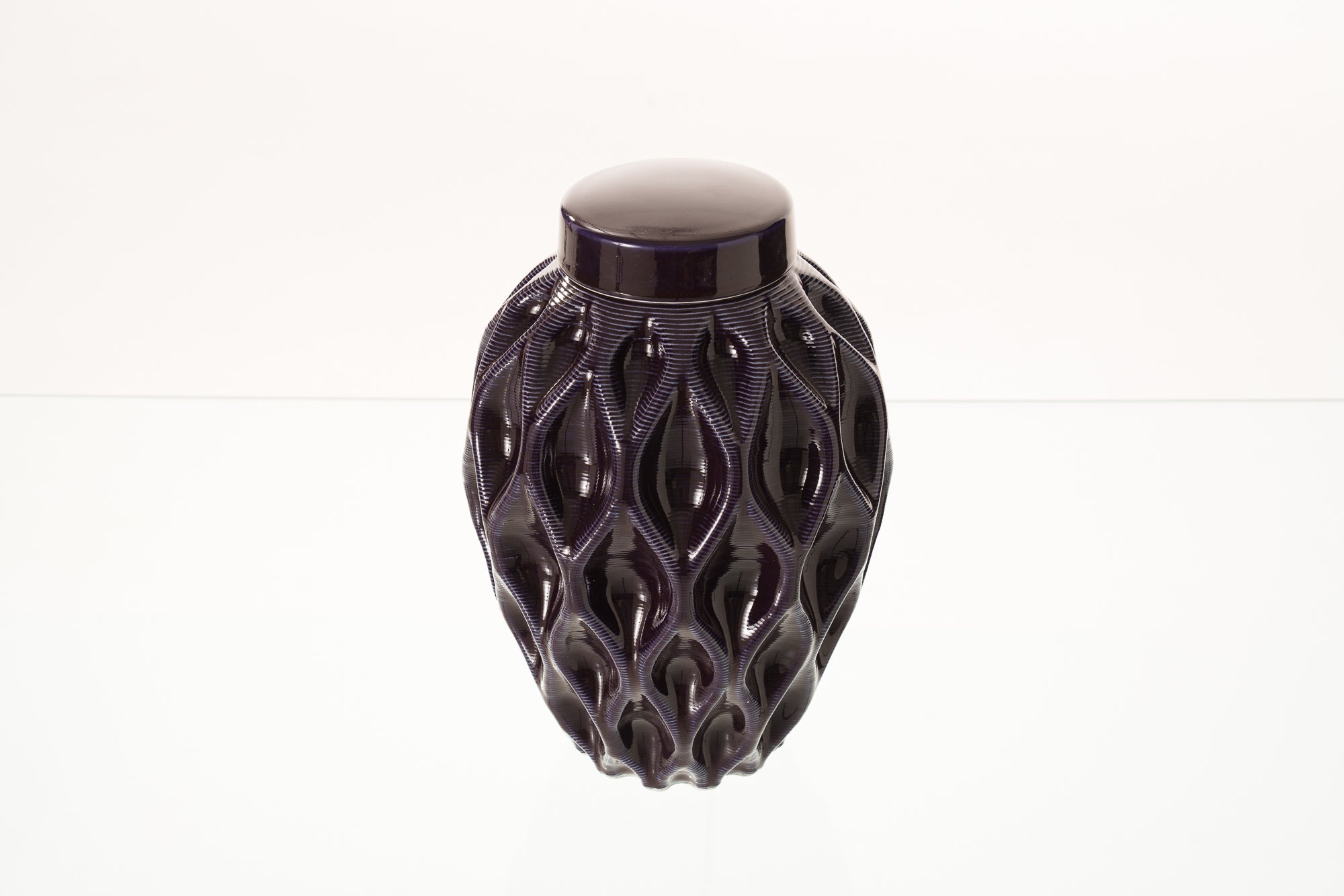 Cremation Urn "Echo" - 3D Printed Ceramic Urn | Violet | Large