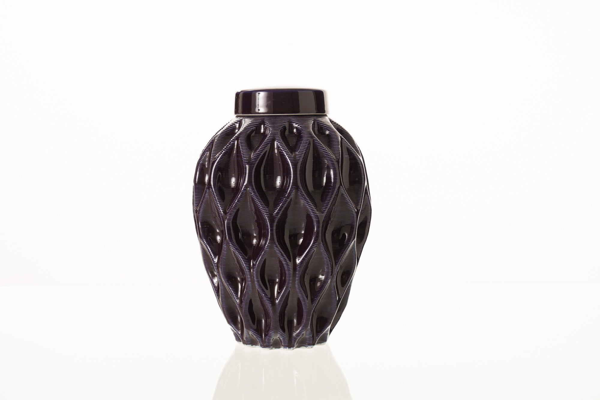 Cremation Urn "Echo" - 3D Printed Ceramic Urn | Violet | Large