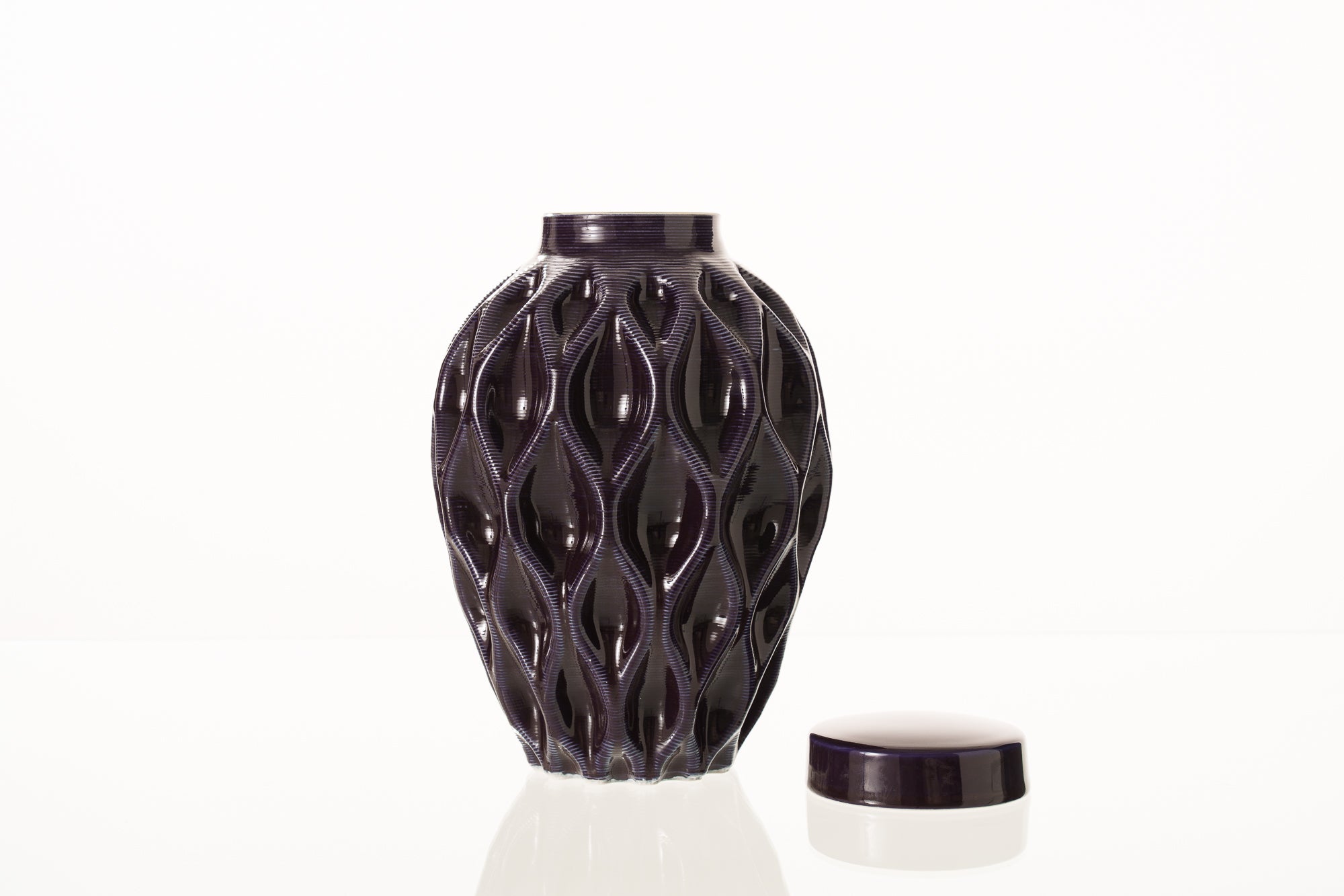 Cremation Urn "Echo" - 3D Printed Ceramic Urn | Violet | Large