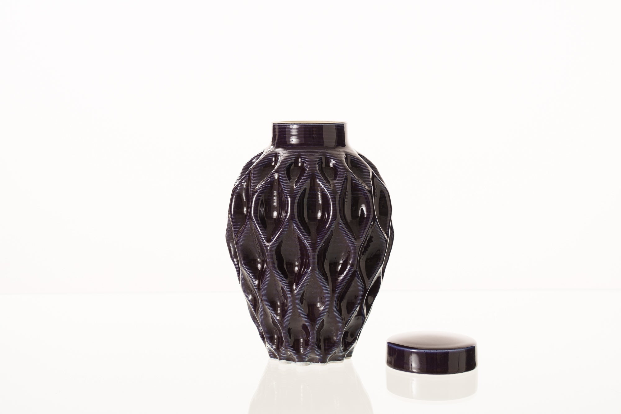 Cremation Urn "Echo" - 3D Printed Ceramic Urn | Violet  | Medium