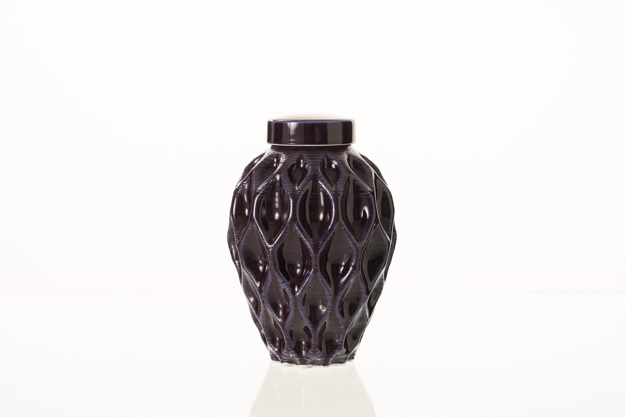 Cremation Urn "Echo" - 3D Printed Ceramic Urn | Violet  | Medium