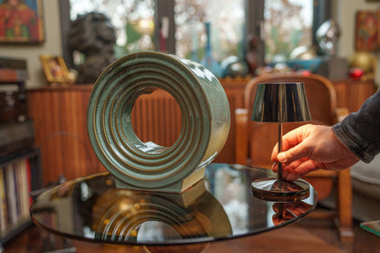 Pulvis Art Urns Adult Size Urn Cremation Urn "Solace" - Adult Memorial Urn | Oily Green Melange | Ceramic