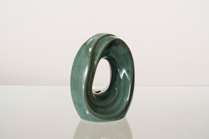 Cremation Urn for Ashes "The Passage" - Medium Urn | Oily Green Melange | Ceramic