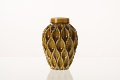 Cremation Urn "Echo" - 3D Printed Ceramic Urn | Dark Sand | Large
