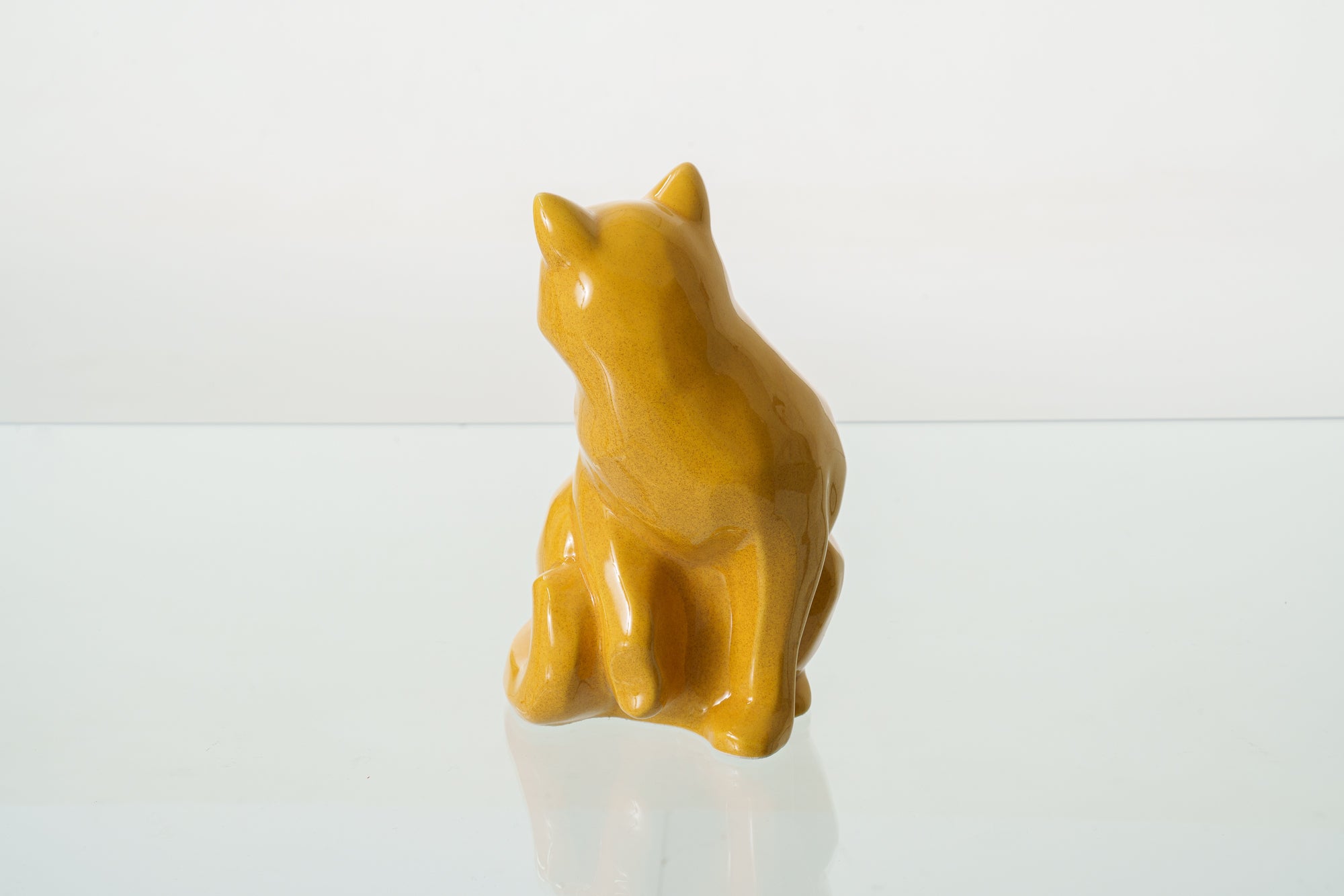 Felix Cat Urn for Ashes - Amber Yellow | Ceramic | Handmade Pet Urn