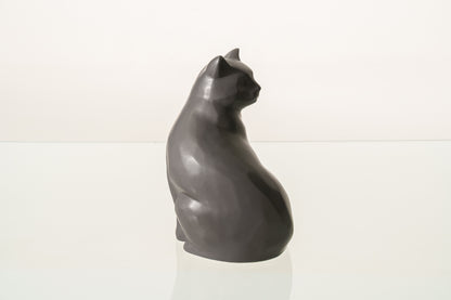 Felix Cat Urn for Ashes - Gray Matte | Ceramic | Handmade Pet Urn