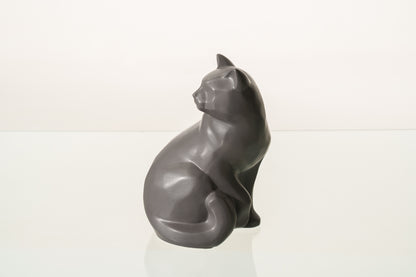 Felix Cat Urn for Ashes - Gray Matte | Ceramic | Handmade Pet Urn