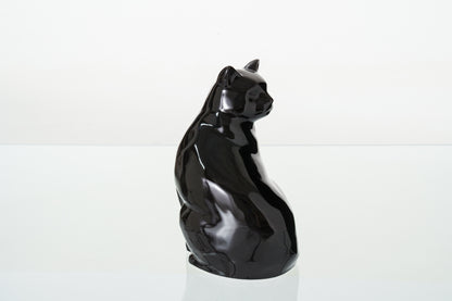 Felix Cat Urn for Ashes - Lamp Black | Ceramic | Handmade Pet Urn