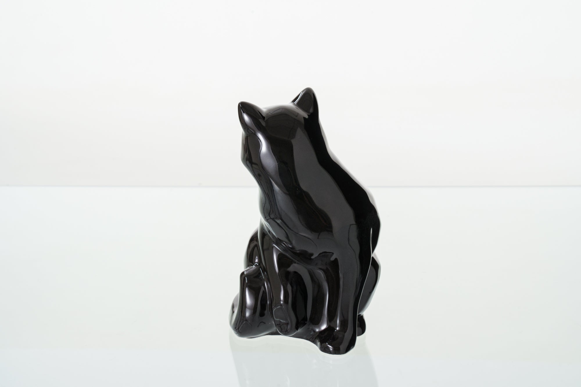 Felix Cat Urn for Ashes - Lamp Black | Ceramic | Handmade Pet Urn