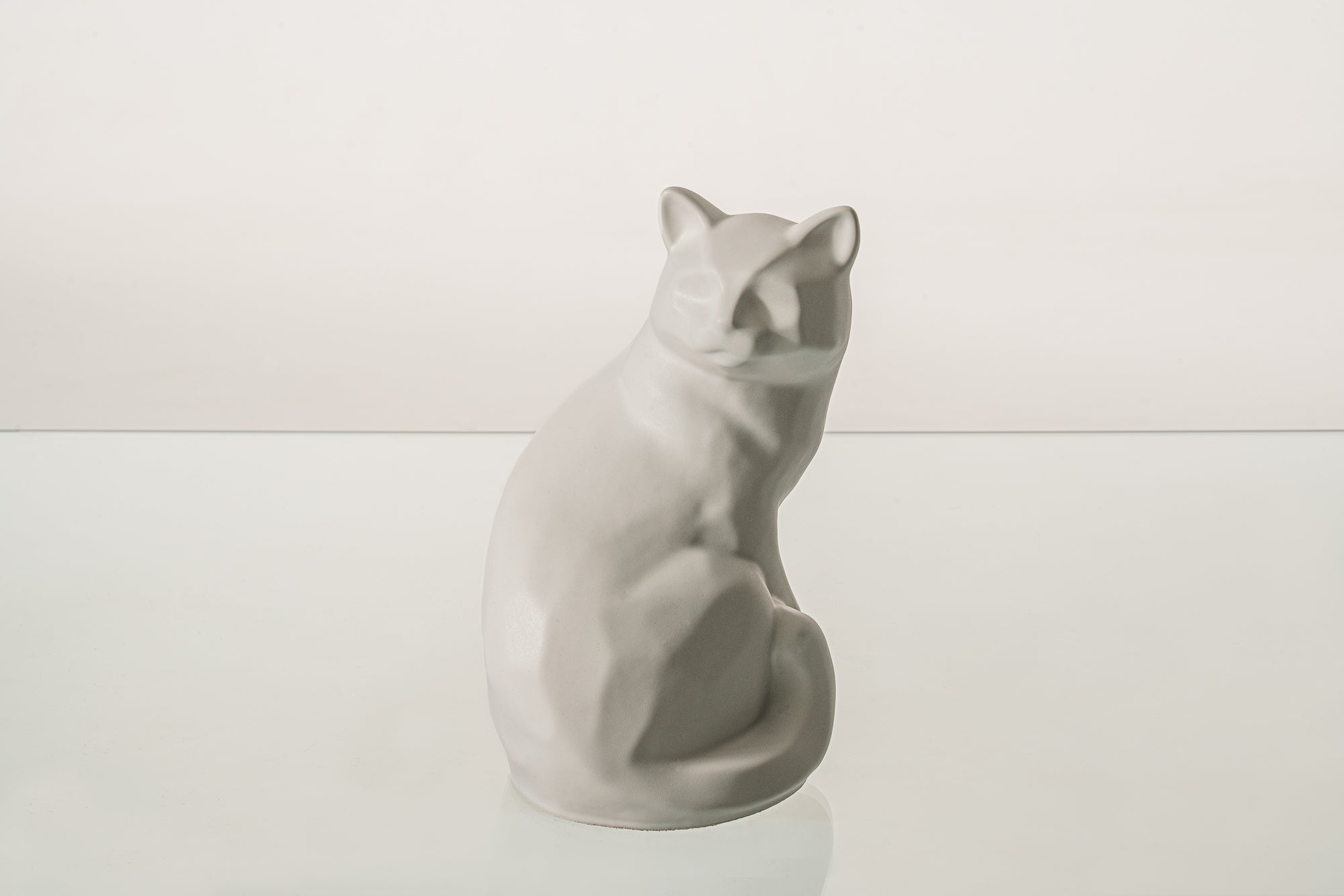 Felix Cat Urn for Ashes - White Matte | Ceramic | Handmade Pet Urn