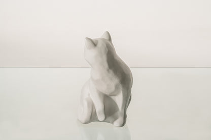 Felix Cat Urn for Ashes - White Matte | Ceramic | Handmade Pet Urn