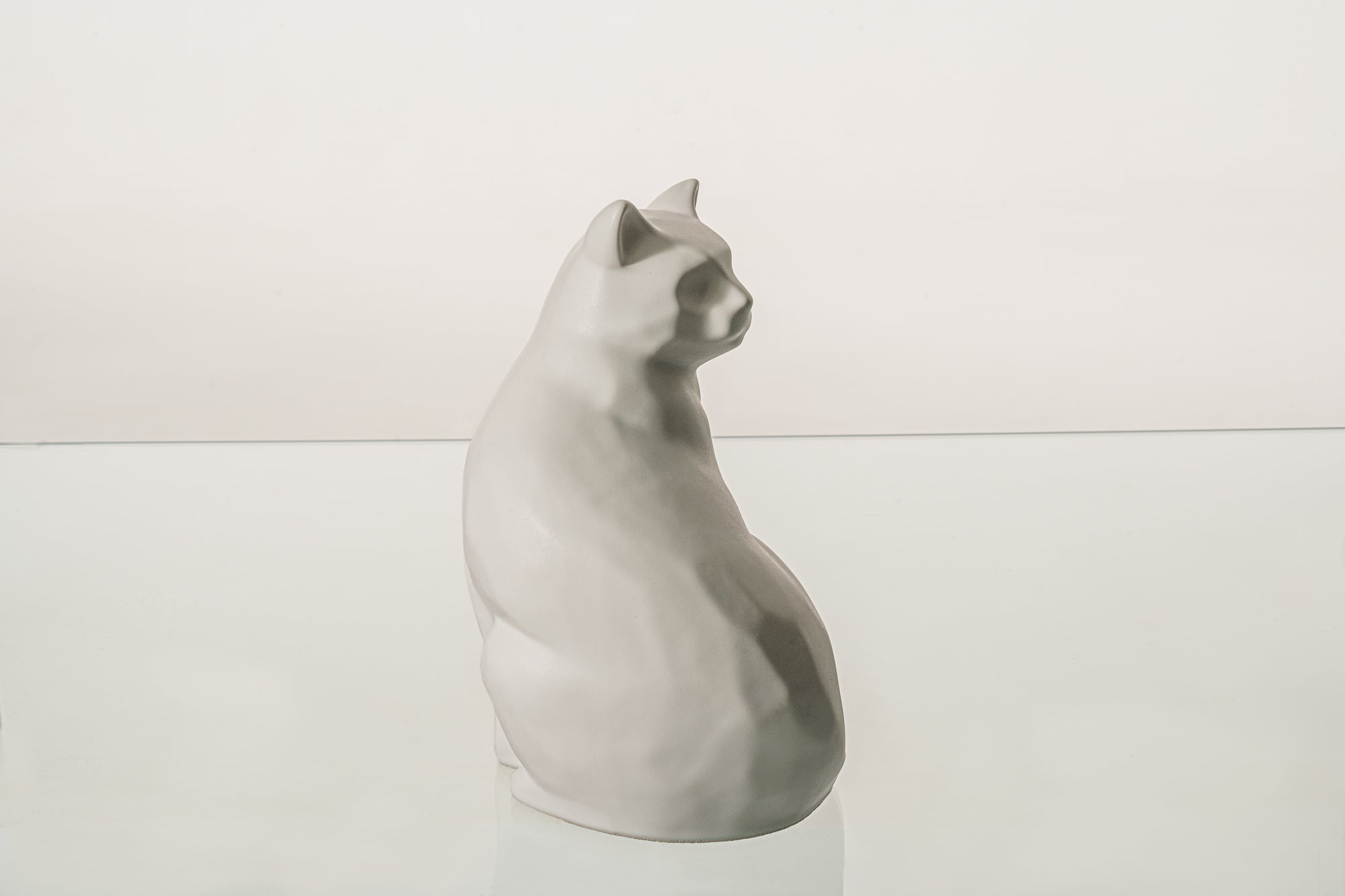 Felix Cat Urn for Ashes - White Matte | Ceramic | Handmade Pet Urn