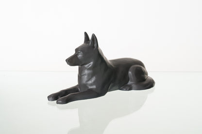 German Shepherd Pet Urn - Gray Matte | Ceramic Dog Urn