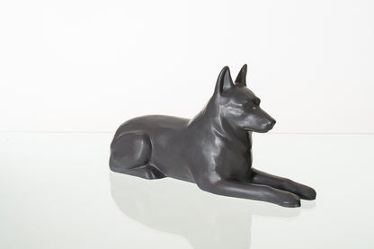 German Shepherd Pet Urn - Gray Matte | Ceramic Dog Urn