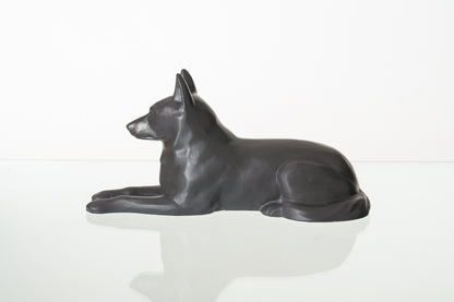 German Shepherd Pet Urn - Gray Matte | Ceramic Dog Urn
