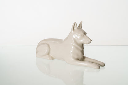 Pulvis Art Urns Pet Urn German Shepherd Pet Urn - Off-white | Ceramic Dog Urn