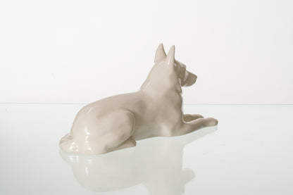 Pulvis Art Urns Pet Urn German Shepherd Pet Urn - Off-white | Ceramic Dog Urn