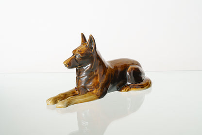 Pulvis Art Urns Pet Urn German Shepherd Pet Urn - Rusty Brown | Ceramic Dog Urn
