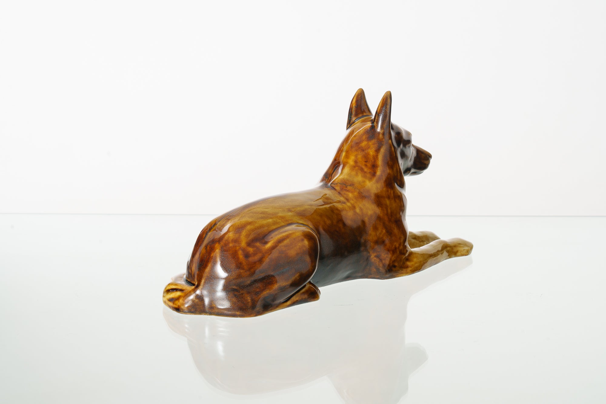 Pulvis Art Urns Pet Urn German Shepherd Pet Urn - Rusty Brown | Ceramic Dog Urn