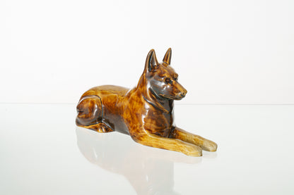 Pulvis Art Urns Pet Urn German Shepherd Pet Urn - Rusty Brown | Ceramic Dog Urn