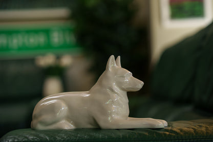 Pulvis Art Urns Pet Urn German Shepherd Pet Urn - Off-white | Ceramic Dog Urn