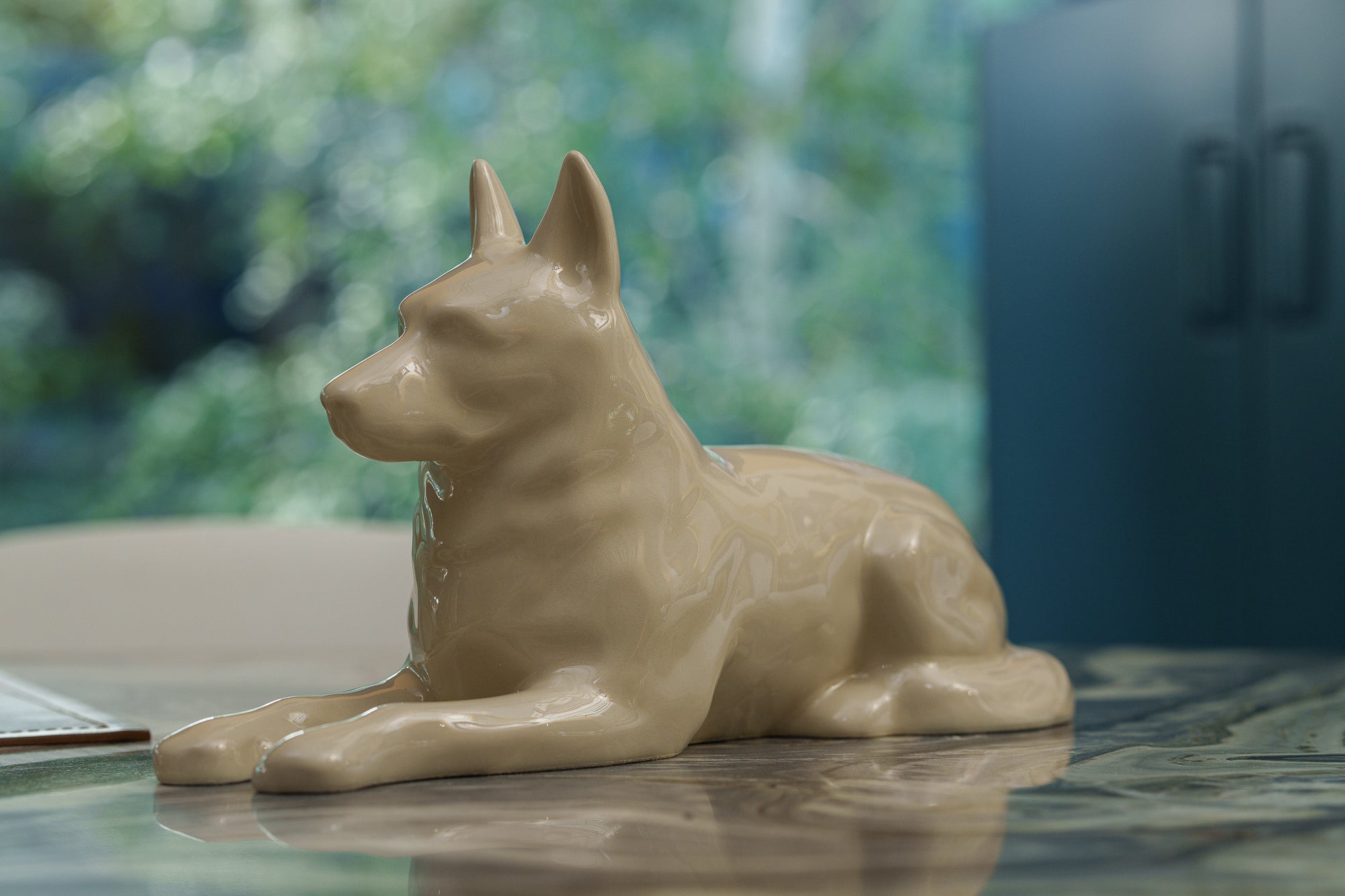 Pulvis Art Urns Pet Urn German Shepherd Pet Urn - Off-white | Ceramic Dog Urn