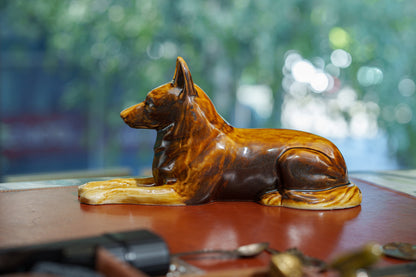 Pulvis Art Urns Pet Urn German Shepherd Pet Urn - Rusty Brown | Ceramic Dog Urn