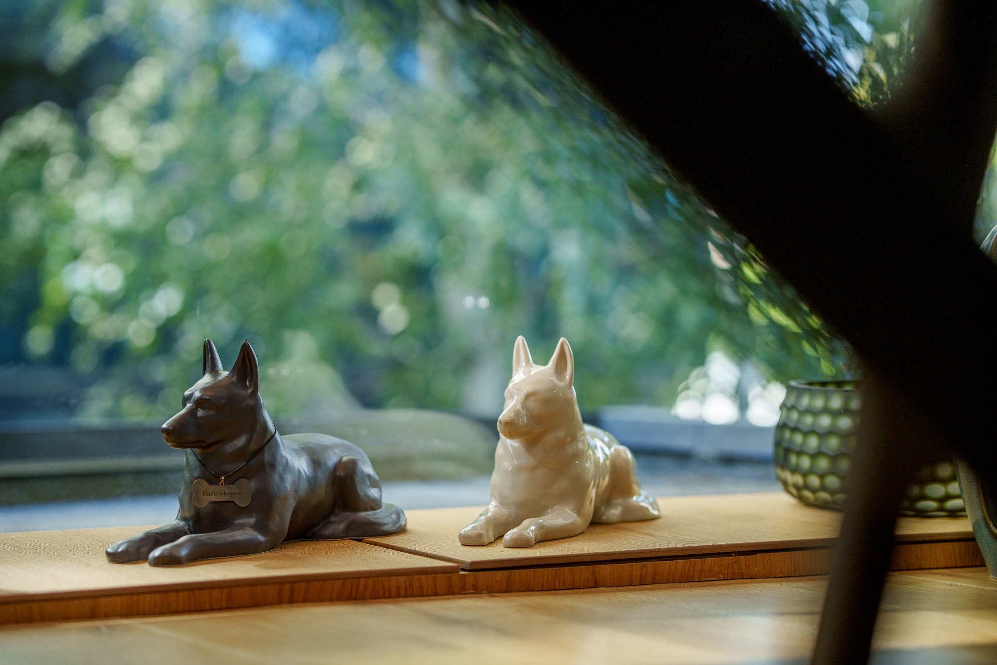 German Shepherd Pet Urn - Gray Matte | Ceramic Dog Urn