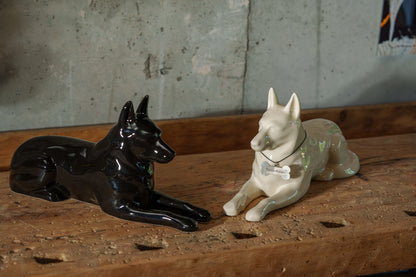 Pulvis Art Urns Pet Urn German Shepherd Pet Urn - Off-white | Ceramic Dog Urn