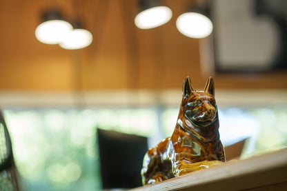 German Shepherd Pet Urn - Rusty Brown | Ceramic Dog Urn
