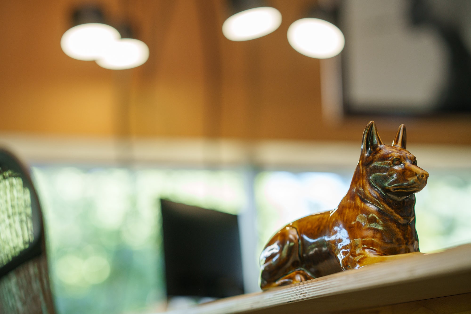 German Shepherd Pet Urn - Rusty Brown | Ceramic Dog Urn