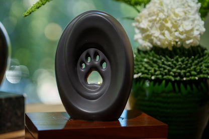 Large Paw Cremation Urn - Gray Matte | Ceramic | Handmade Pet Urn
