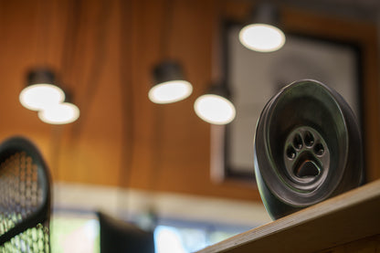 Large Paw Cremation Urn - Dark Matte | Ceramic | Handmade Pet Urn