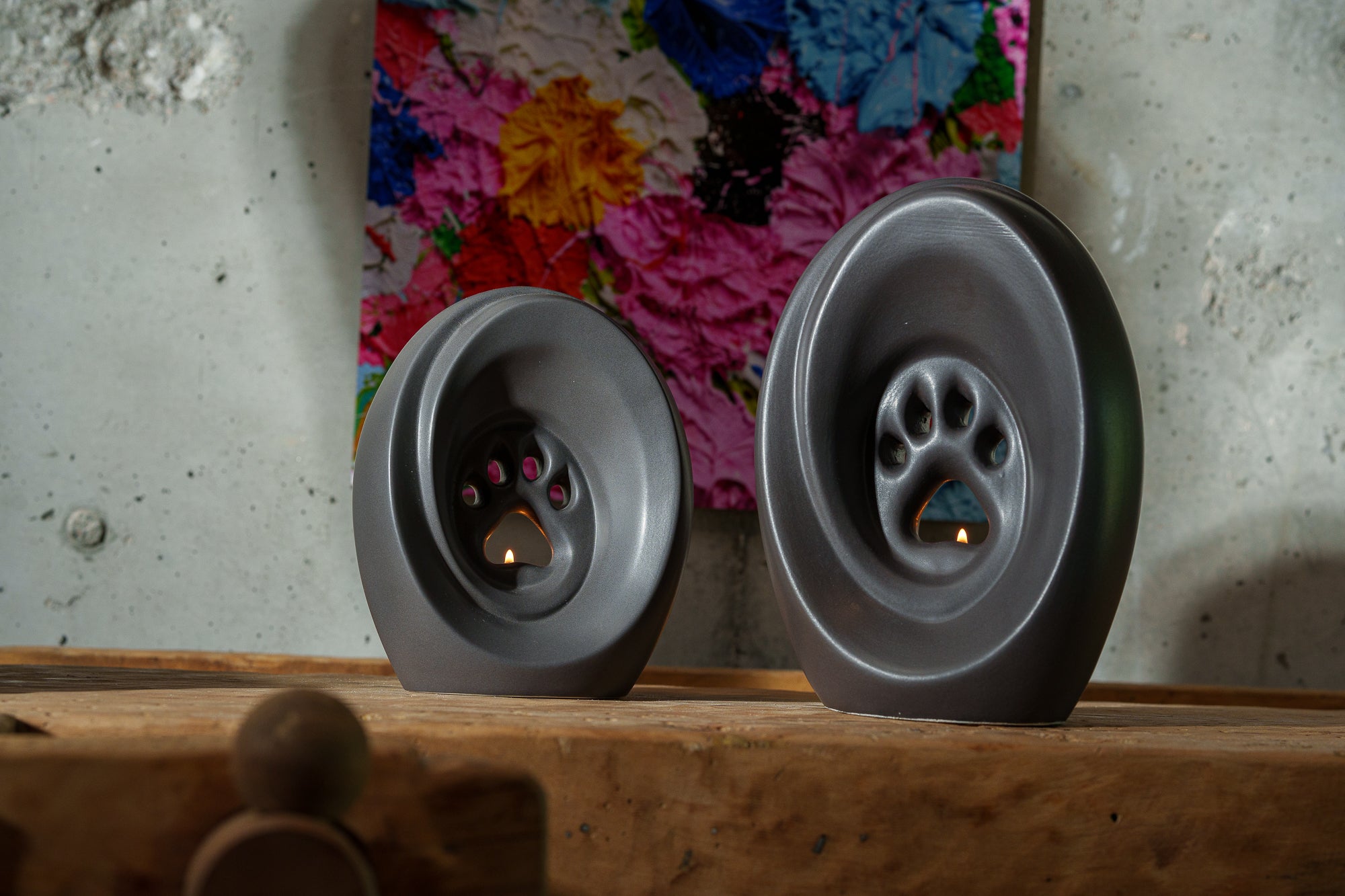 Large Paw Cremation Urn - Handmade Pet Urn