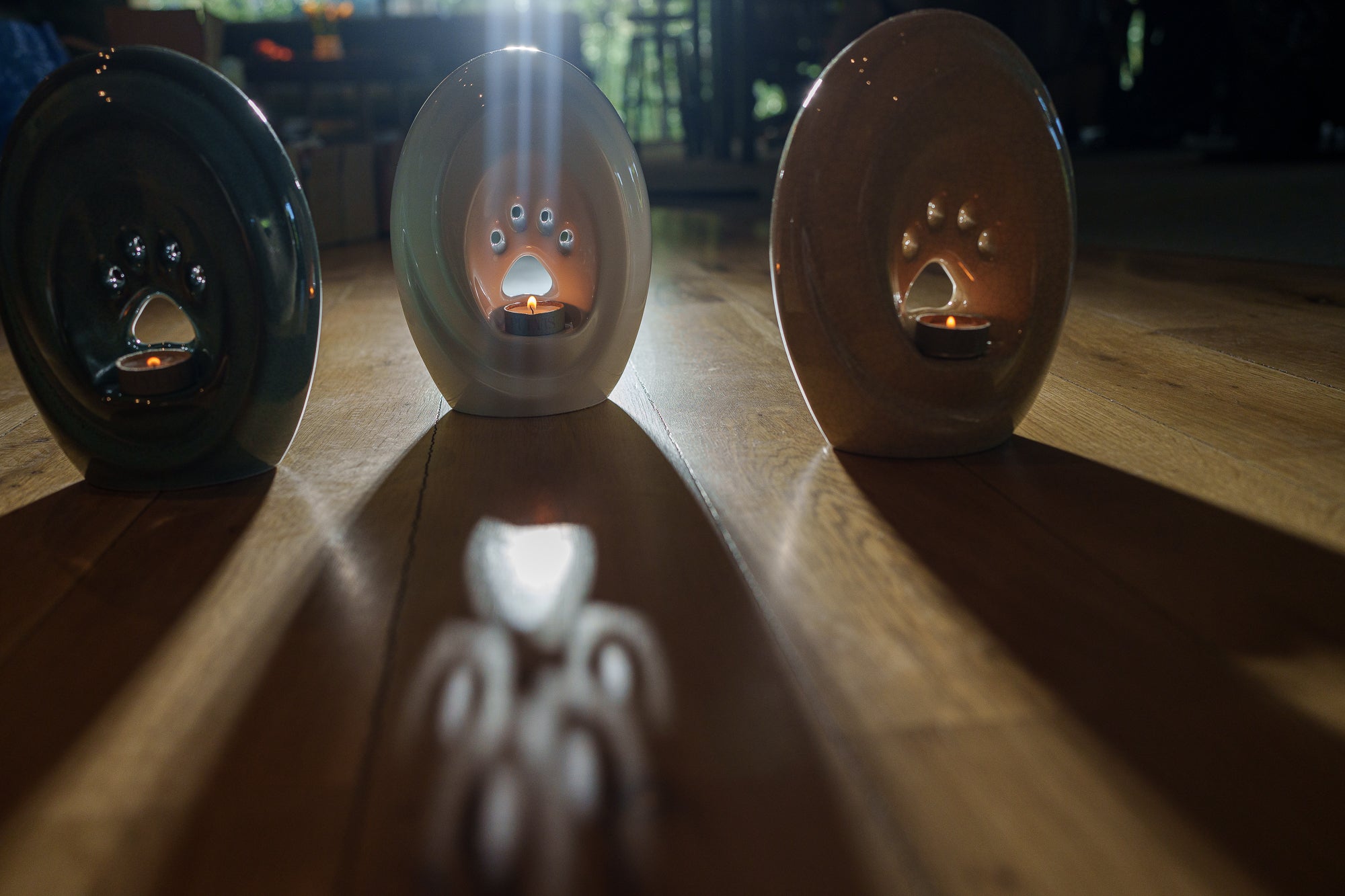 Large Paw Cremation Urn - White | Ceramic | Handmade Pet Urn