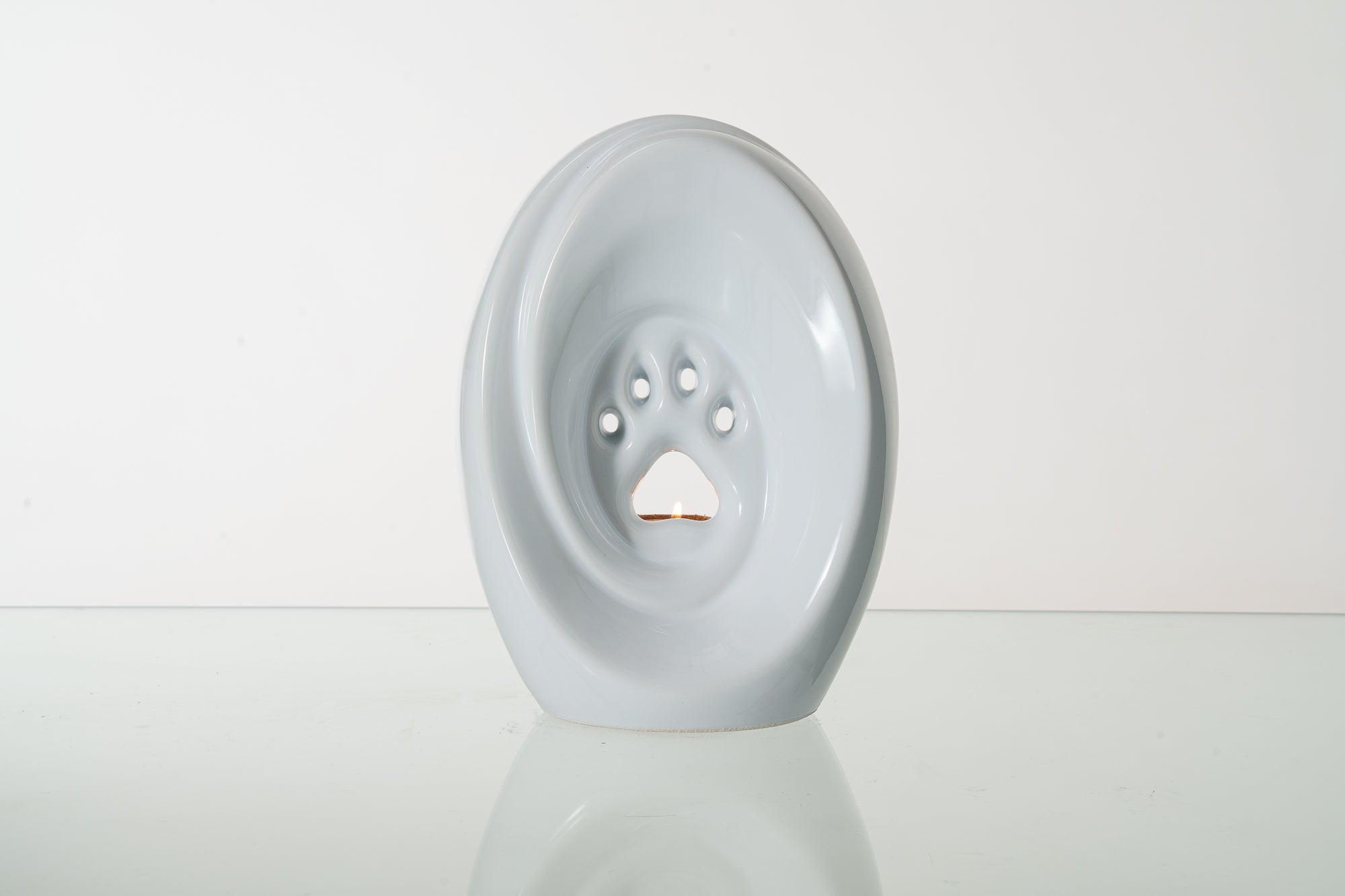 Large Paw Cremation Urn - White | Ceramic | Handmade Pet Urn