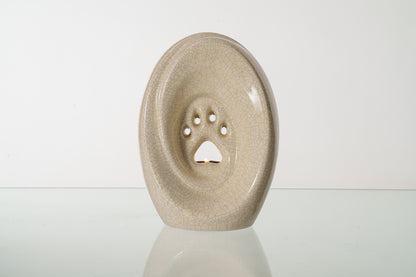 Large Paw Cremation Urn - Craquelure | Ceramic | Handmade Pet Urn
