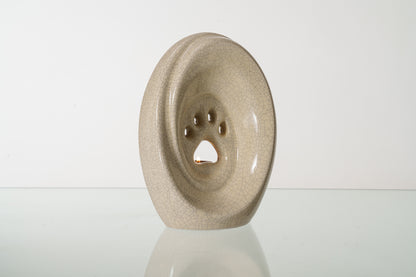 Large Paw Cremation Urn - Craquelure | Ceramic | Handmade Pet Urn