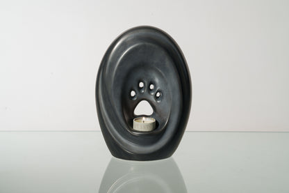 Large Paw Cremation Urn - Dark Matte | Ceramic | Handmade Pet Urn