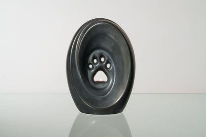 Large Paw Cremation Urn - Dark Matte | Ceramic | Handmade Pet Urn
