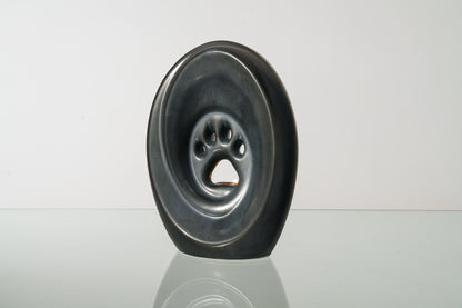 Large Paw Cremation Urn - Dark Matte | Ceramic | Handmade Pet Urn