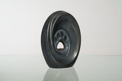 Large Paw Cremation Urn - Dark Matte | Ceramic | Handmade Pet Urn