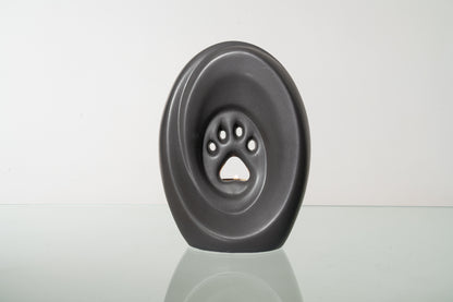 Large Paw Cremation Urn - Gray Matte | Ceramic | Handmade Pet Urn