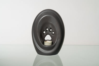 Large Paw Cremation Urn - Gray Matte | Ceramic | Handmade Pet Urn