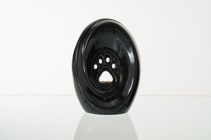 Large Paw Cremation Urn - Lamp Black | Ceramic | Handmade Pet Urn