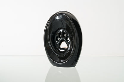 Large Paw Cremation Urn - Lamp Black | Ceramic | Handmade Pet Urn