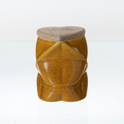 Pulvis Art Urns Small Size Urn Cremation Urn "Nexus" - 3D Printed Ceramic Urn | Amber Yellow | Keepsake
