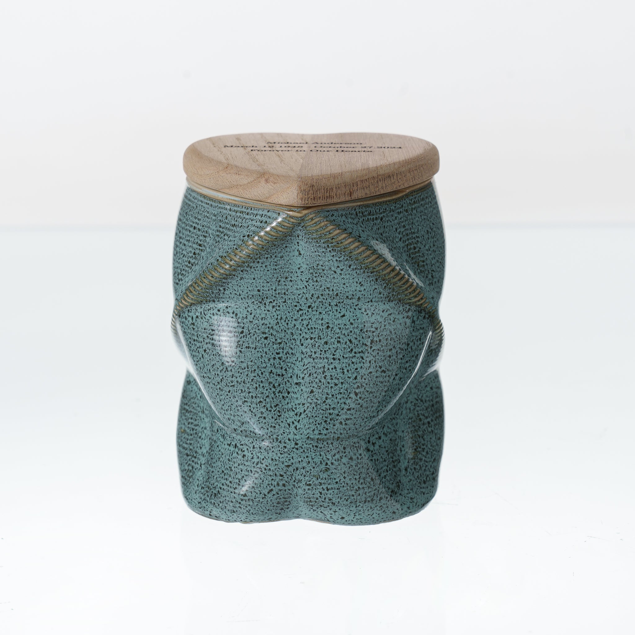 Pulvis Art Urns Small Size Urn Cremation Urn "Nexus" - 3D Printed Ceramic Urn | Oily Green | Keepsake