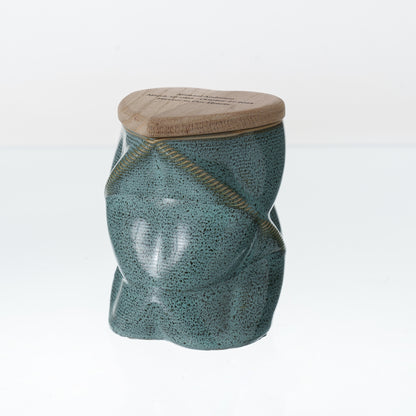 Pulvis Art Urns Small Size Urn Cremation Urn "Nexus" - 3D Printed Ceramic Urn | Oily Green | Keepsake